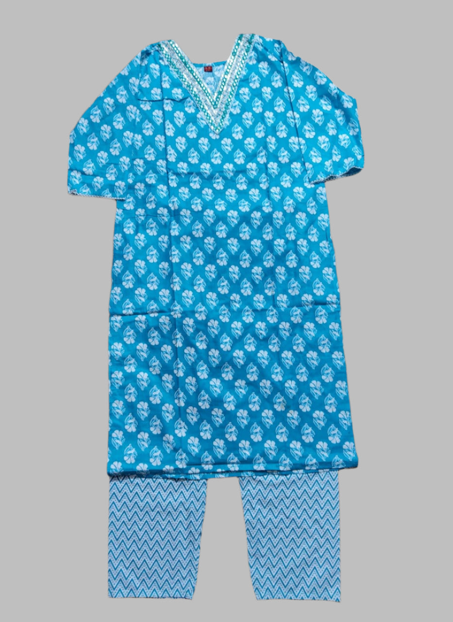 Light-Blue Cotton Two-Piece Set