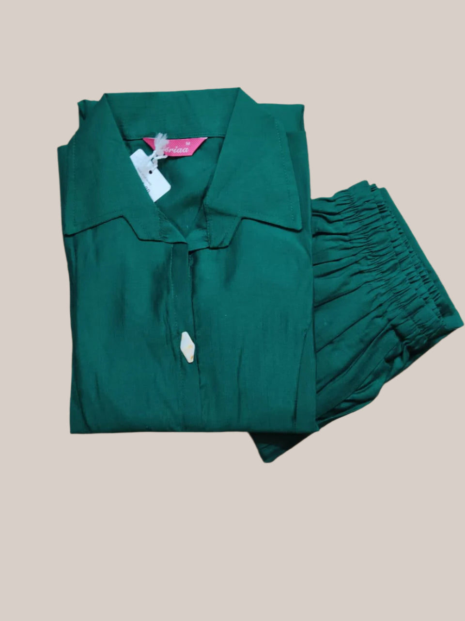 Bottle Green Vatican Silk 2-Piece Co-Ord Set
