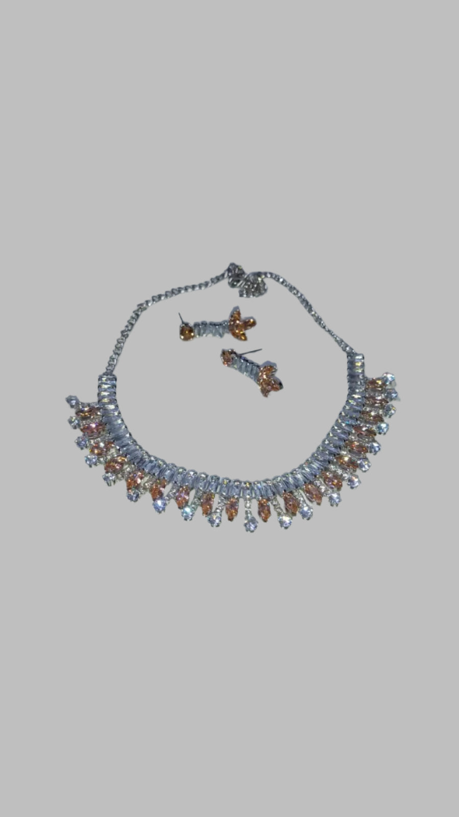 Casetta and White Small Spirals AD Necklace Set
