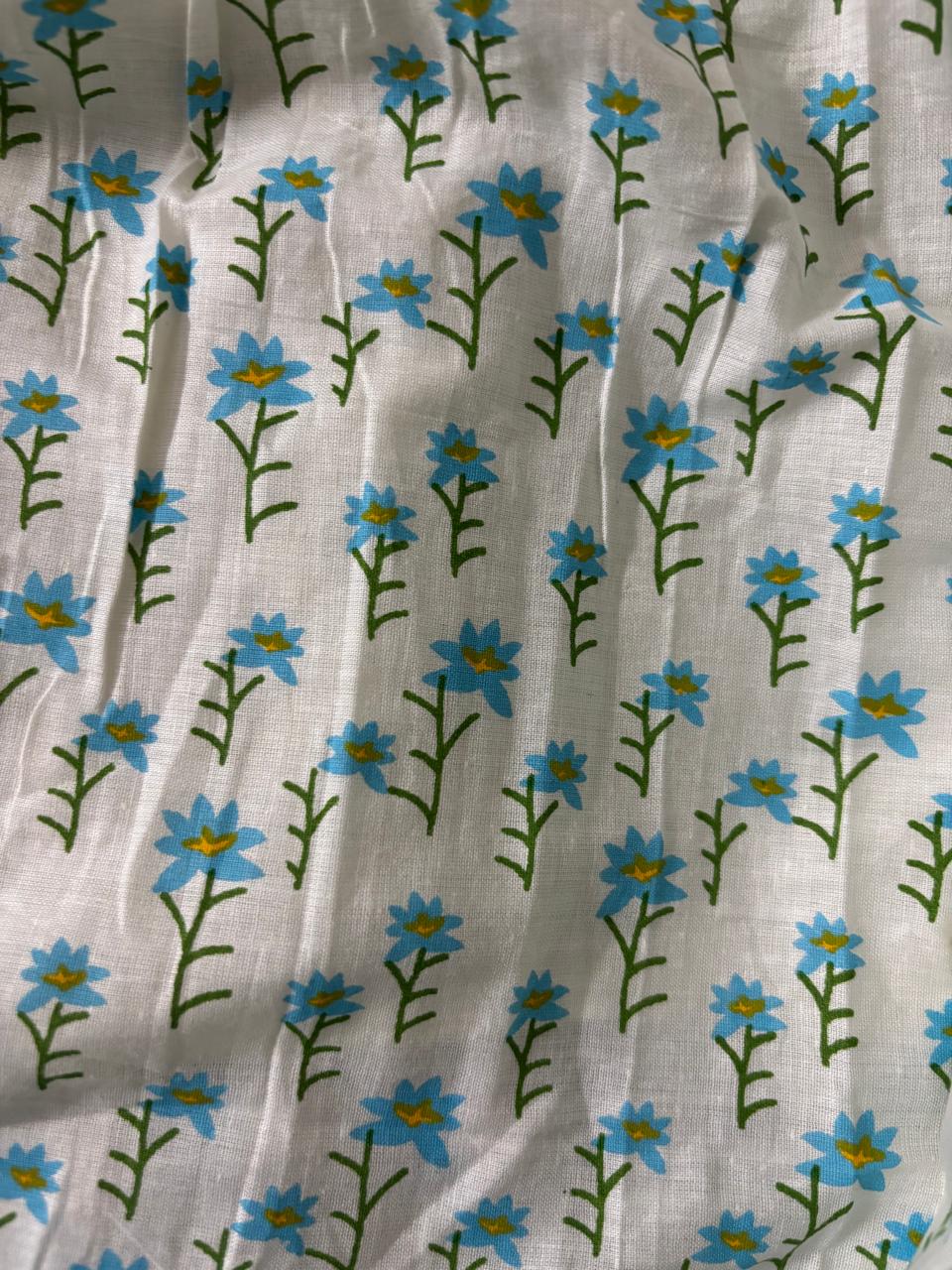 Off-White Soft-Cotton Floral Long Kurti Top
