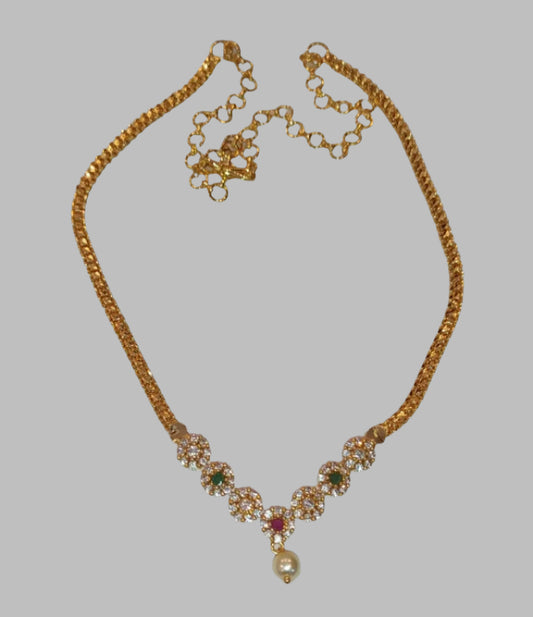 Ethnic Gold-Plated Stone Necklace