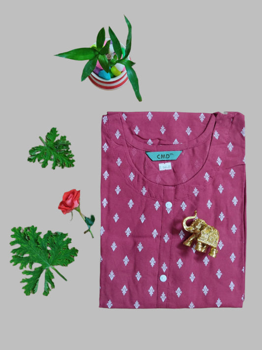 Maroon Soft-Rayon Kurti Top
