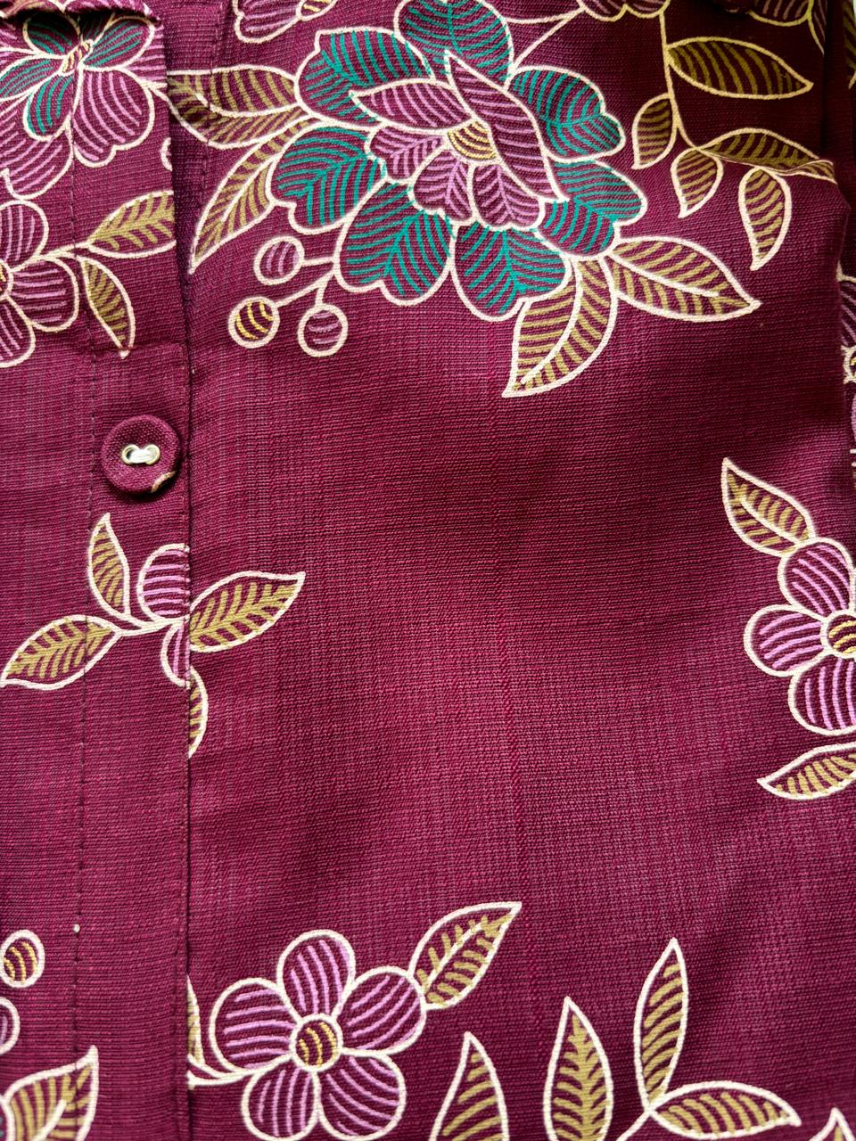 Maroon Vatican Silk Two Piece Kurti Se