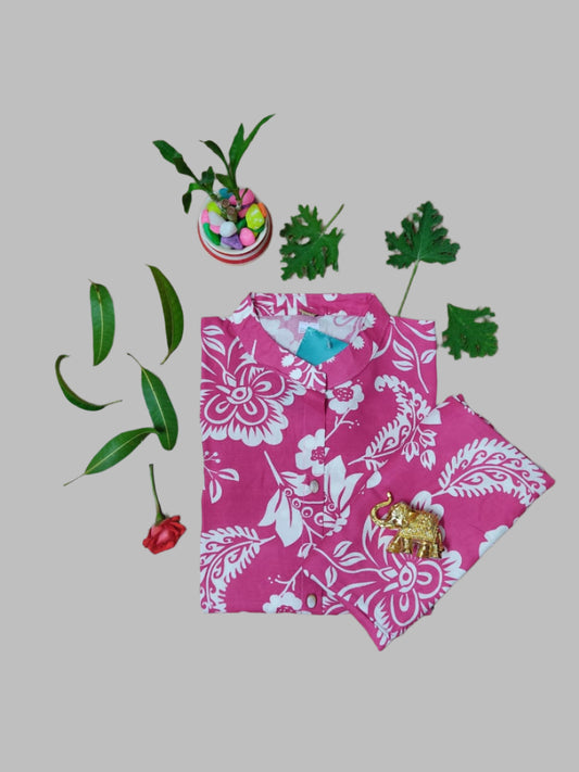 Pink Printed Rayon Co-Ord Set