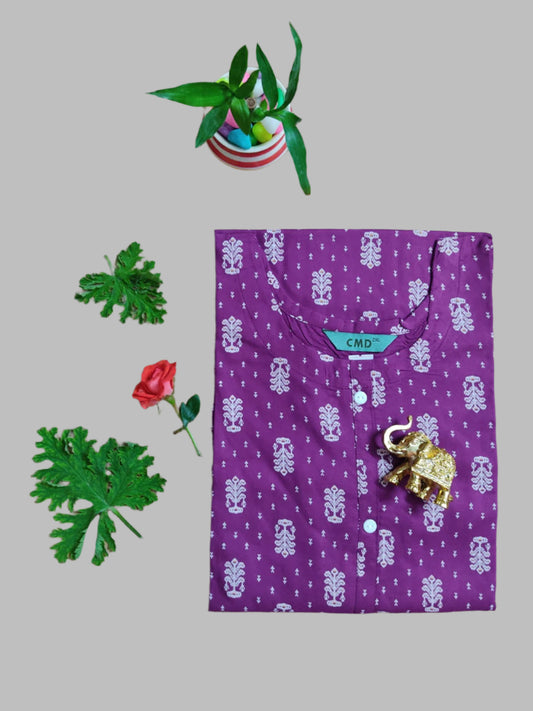Purple-Color Soft-Rayon Kurti Tops