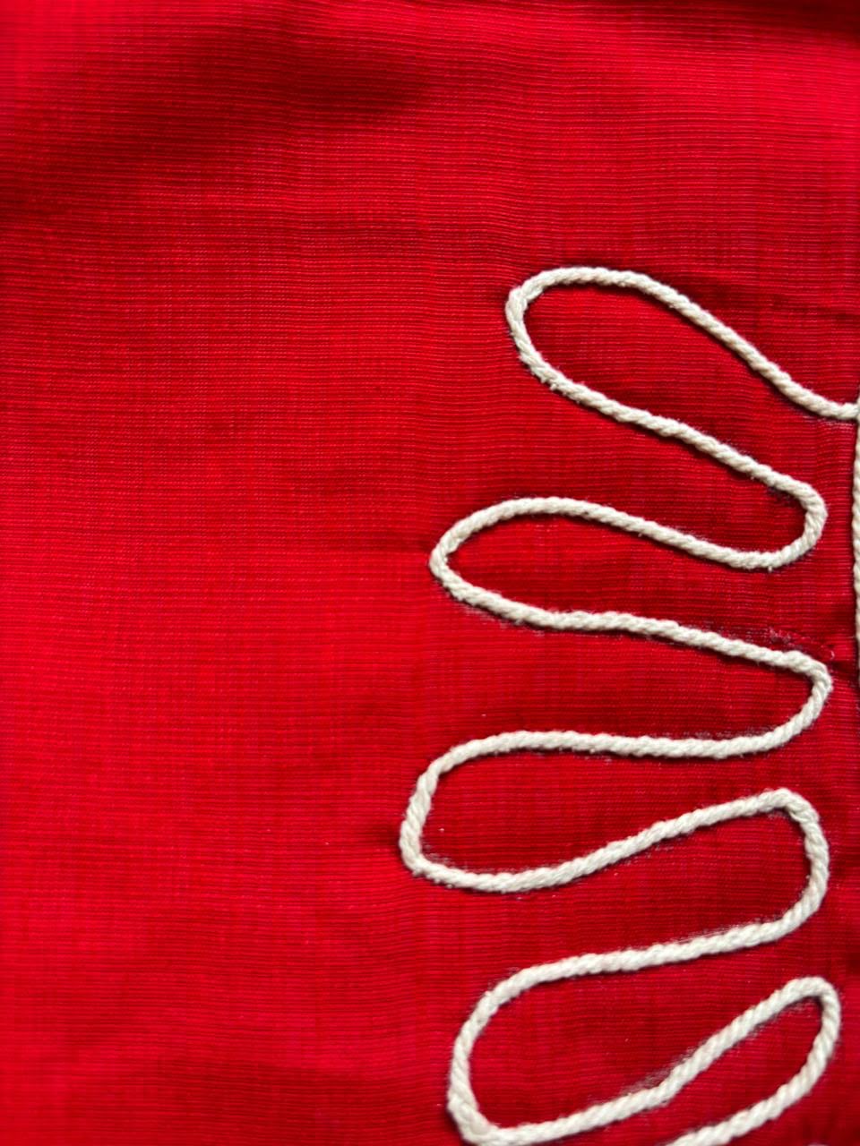 Red Vatican Silk Two Piece Kurti Set