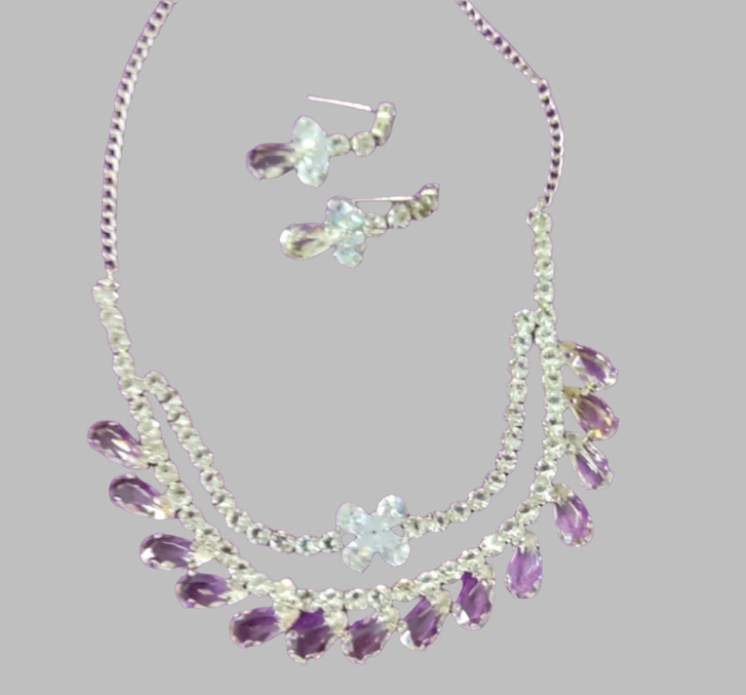 TWO-LINER AD NECKLACE SET (Green, Casetta and Light Grey)