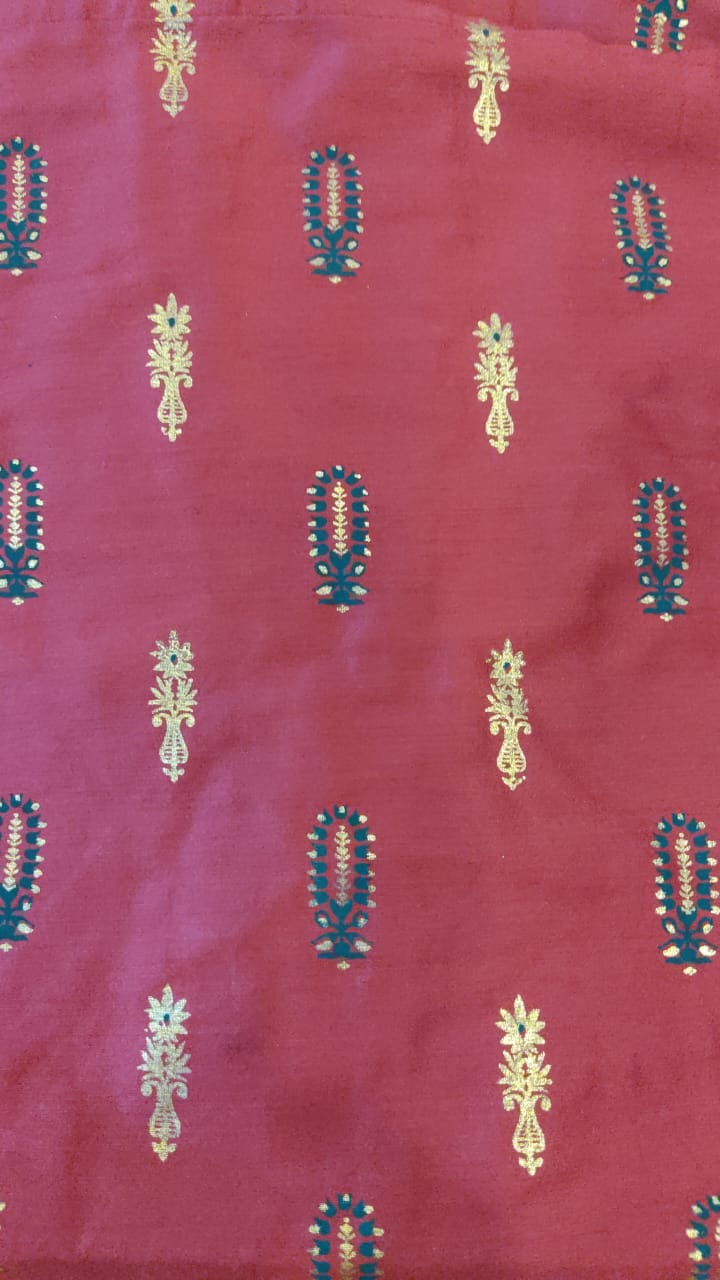 Wine/Maroon Color Silk Embroidery Kurti Top