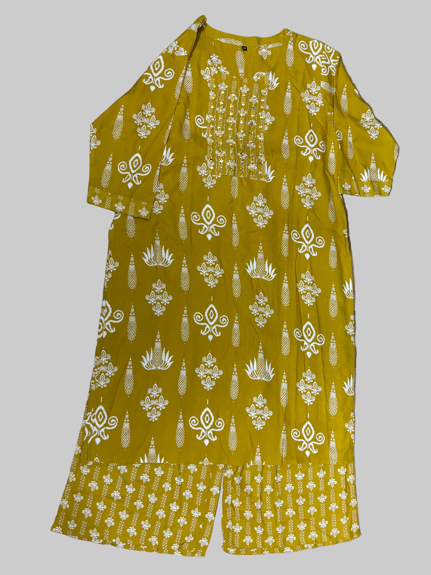 Lemon Yellow Cotton Two Piece Set