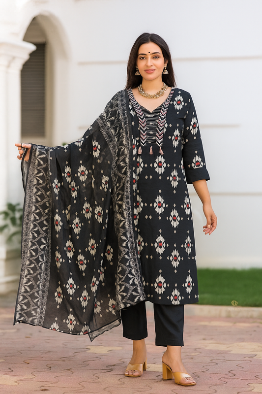 DARK NAVY BLUE PURE COTTON 3-PIECE SET