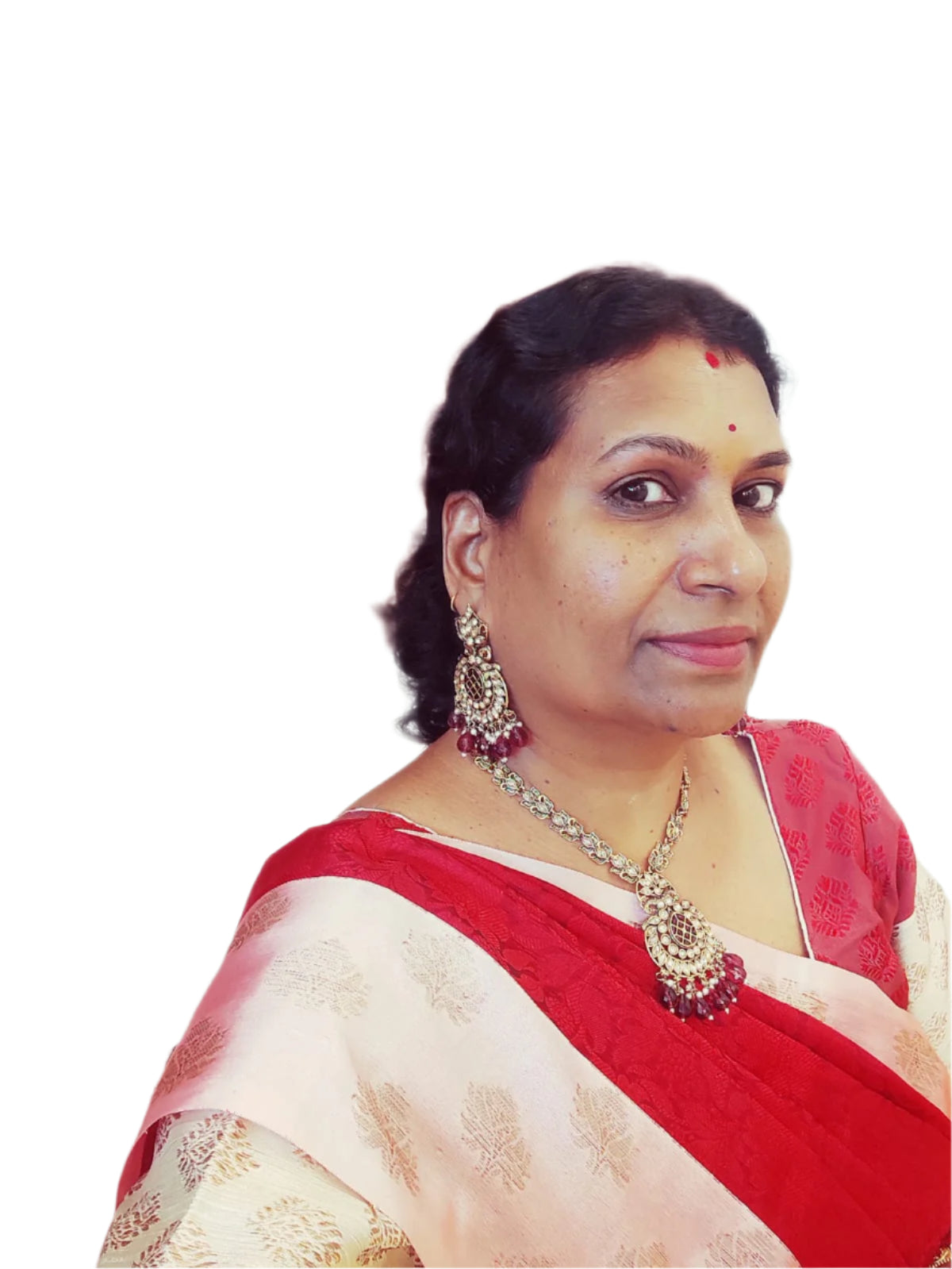 Magenta Chandbali Statement Necklace and Earring Set