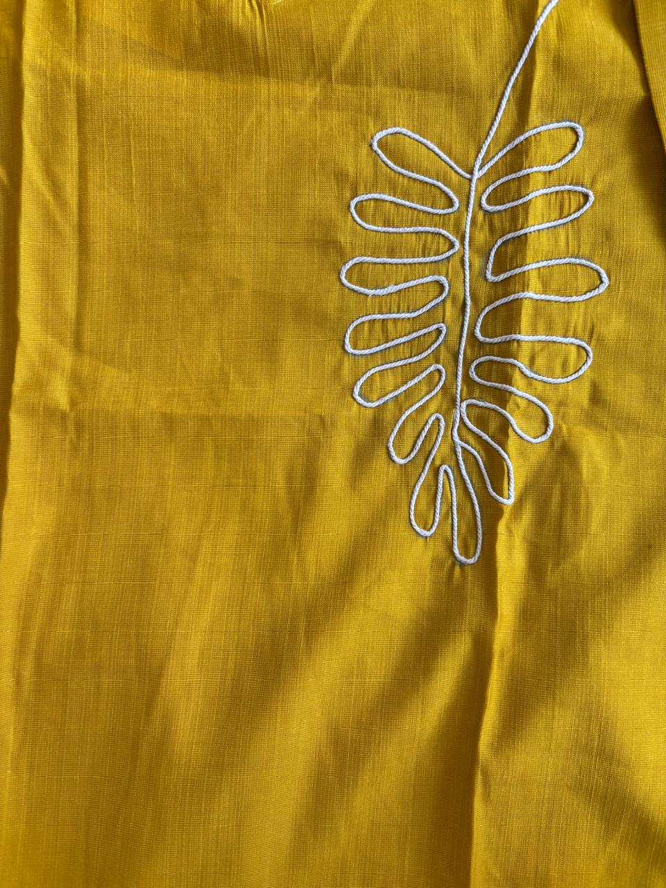 Light Mustard Yellow Vatican Silk Two Piece Kurti Set