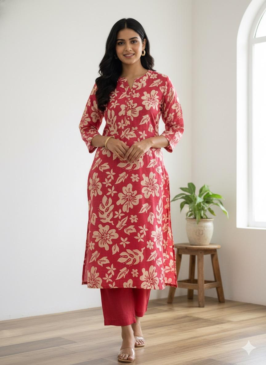 Pink Vatican Silk Two Piece Set