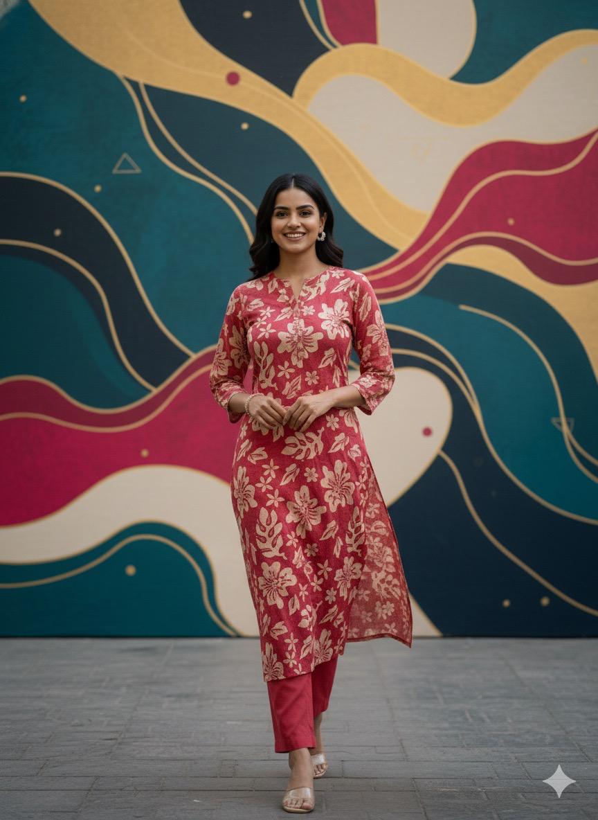 Pink Vatican Silk Two Piece Set