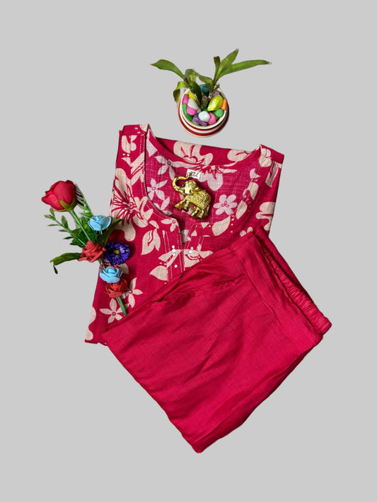 Pink Vatican Silk Two Piece Set