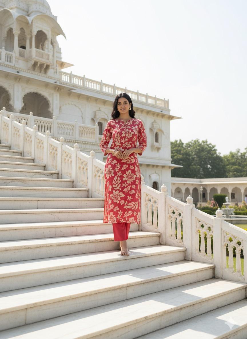 Pink Vatican Silk Two Piece Set