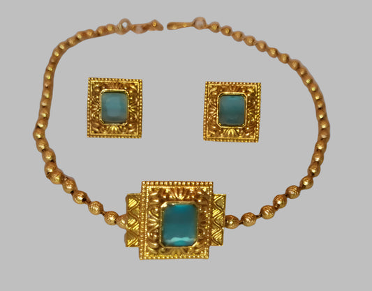 SQUARE SINGLE LINER STATEMENT NECKLACE SETS